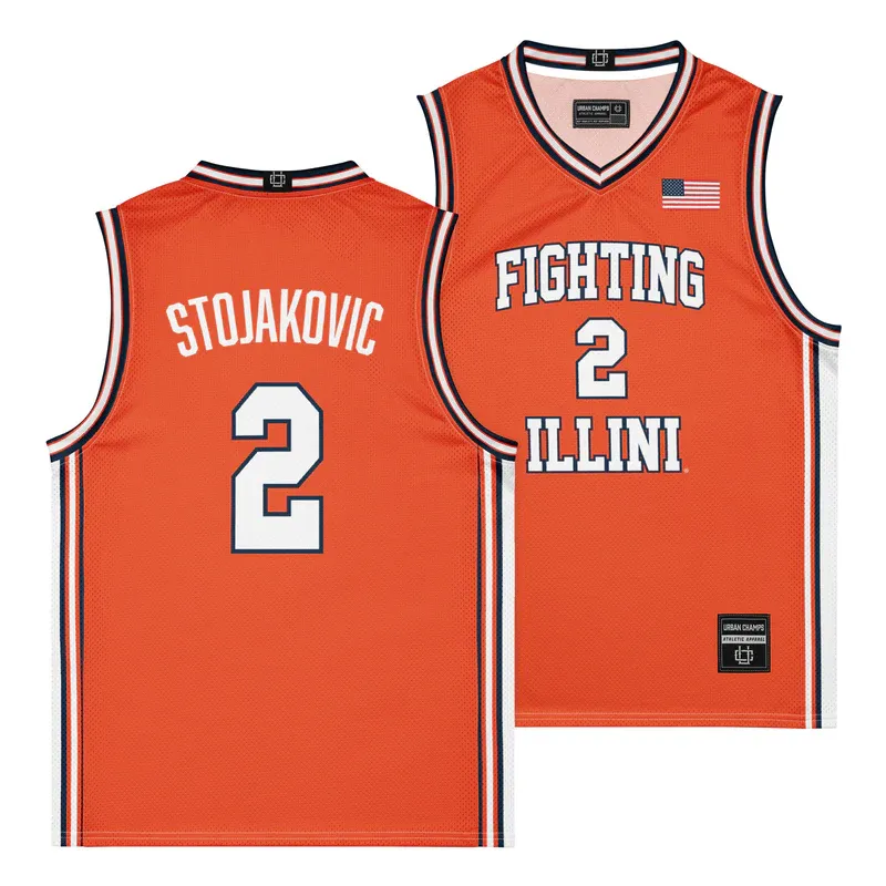 Illinois Fighting Illini NIL Basketball Jersey #2 Stojakovic