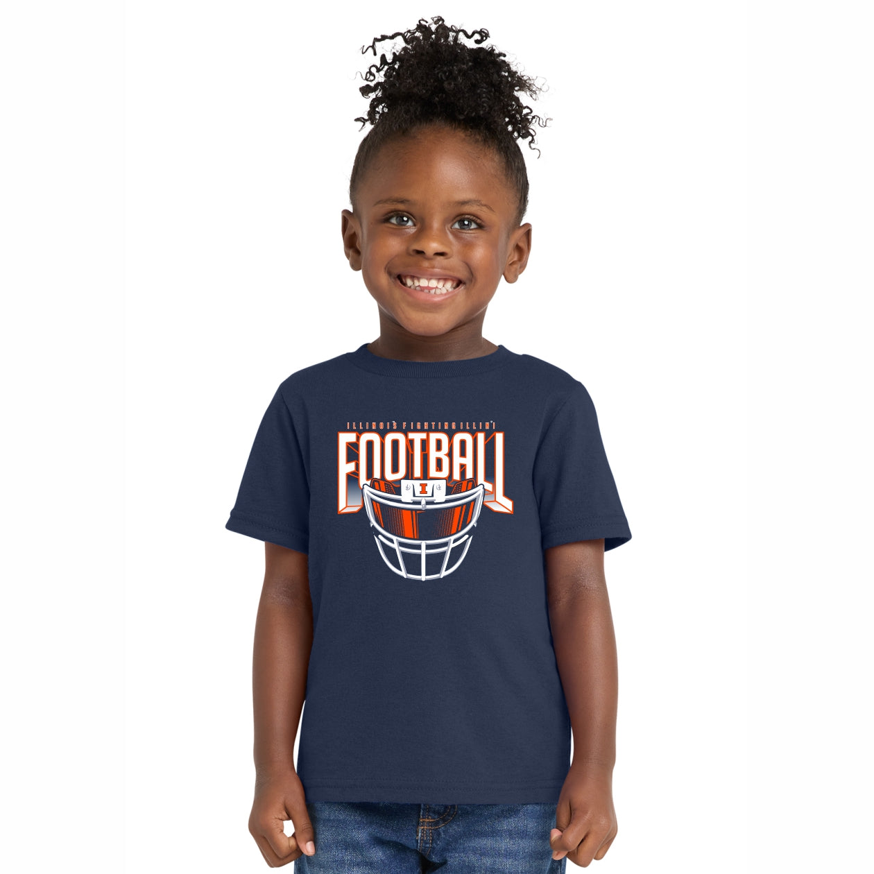 Illinois Fighting Illini Toddler Football Facemask Short Sleeve Tee