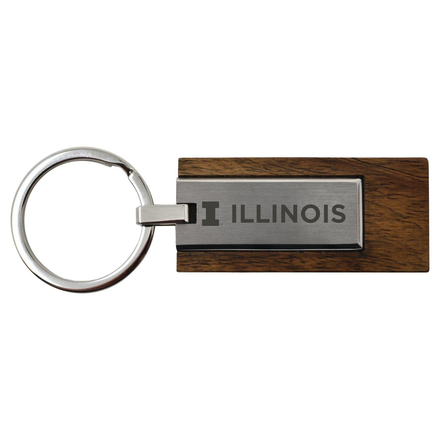 Illinois Keychain Wood/Metal