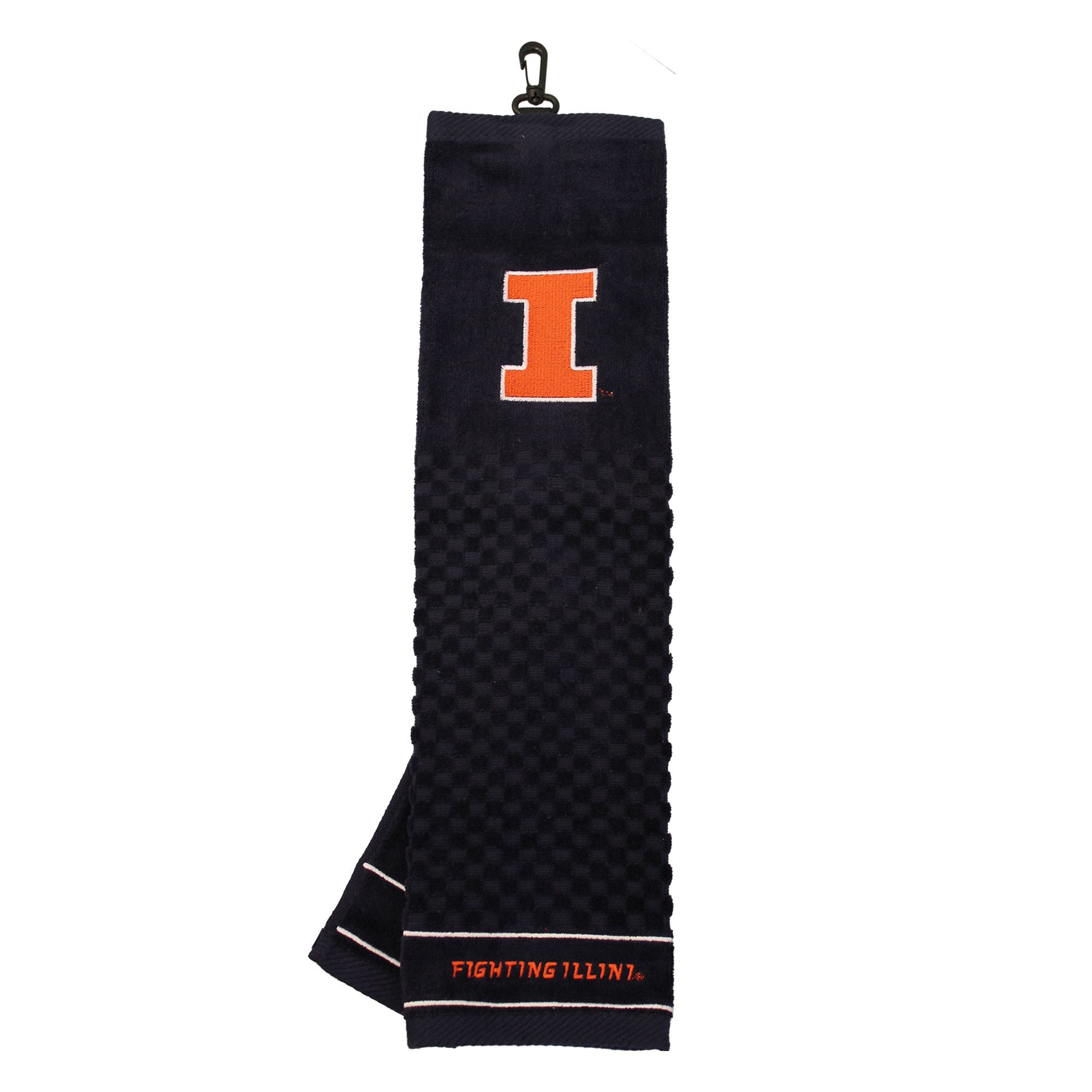 Illinois Pleated Embroidered Golf Towel