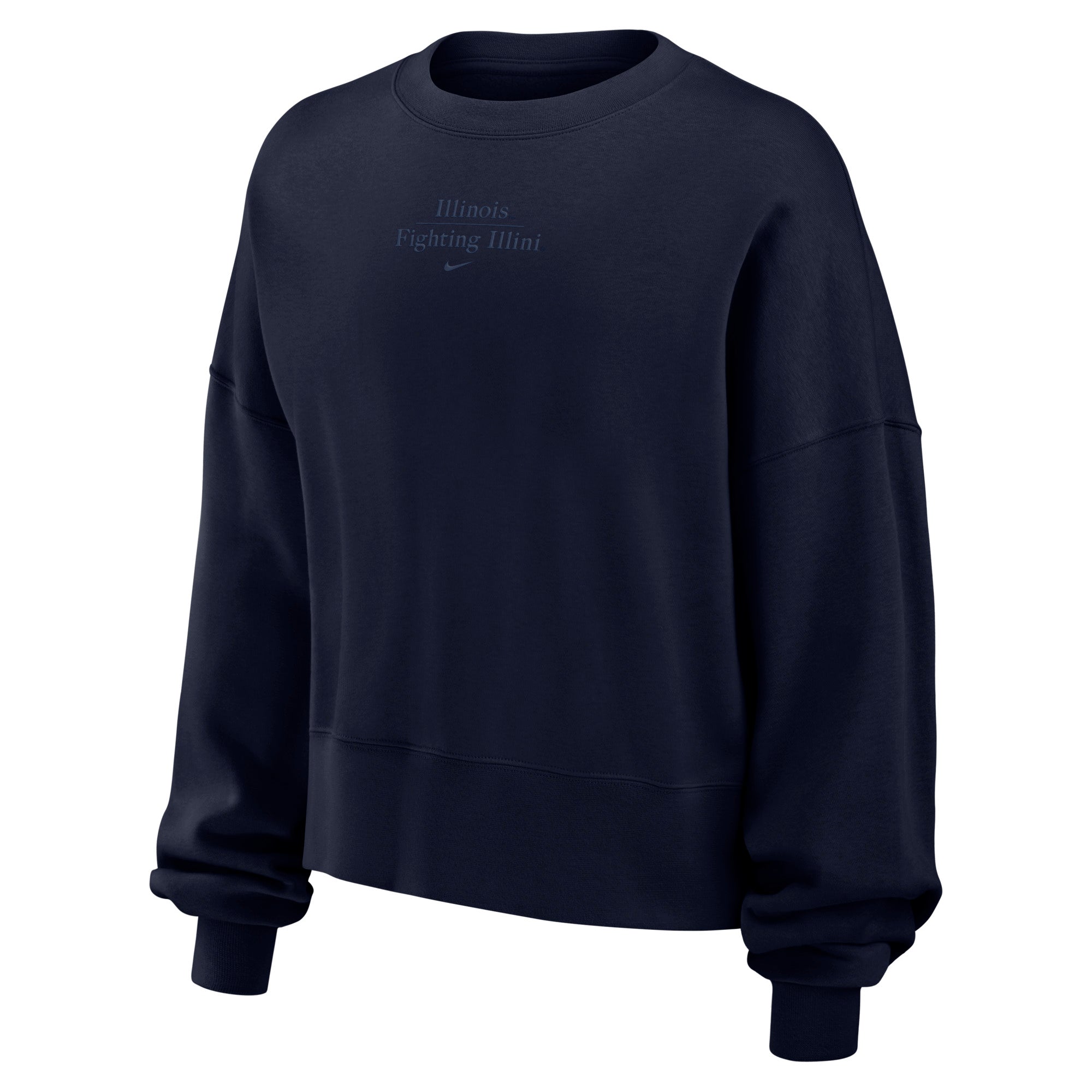 Illinois Women's Navy Embroidered Nike Crewneck