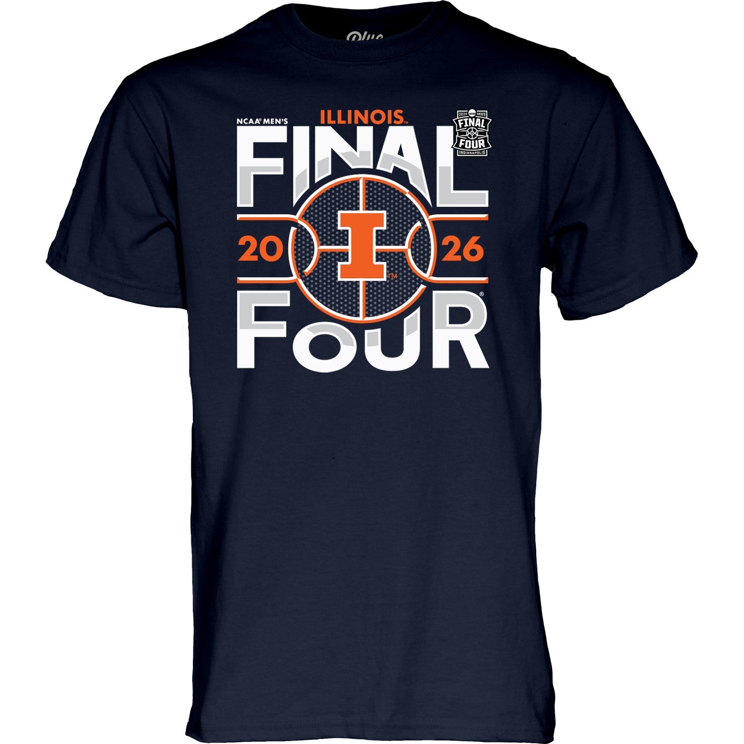 Illinois Basketball 2026 Final Four Navy Court Tee