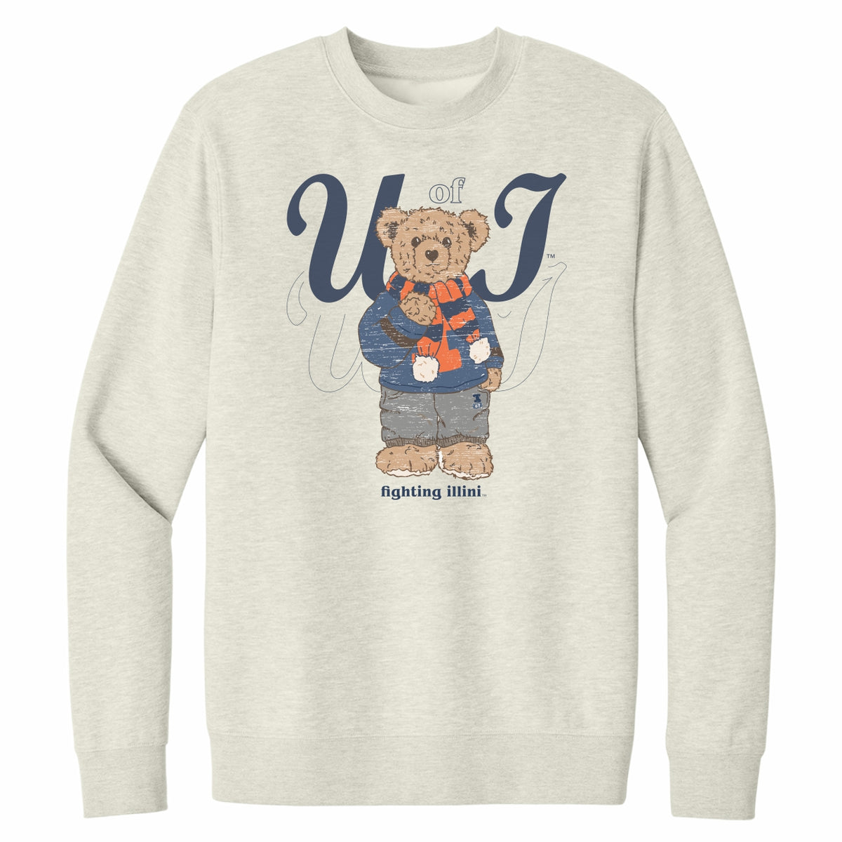 Illinois Sweatshirt Tan Cozy Sweater Bear