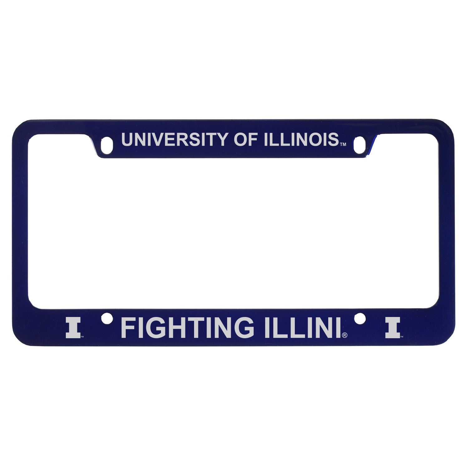 Illinois License Plate Frame Navy/White