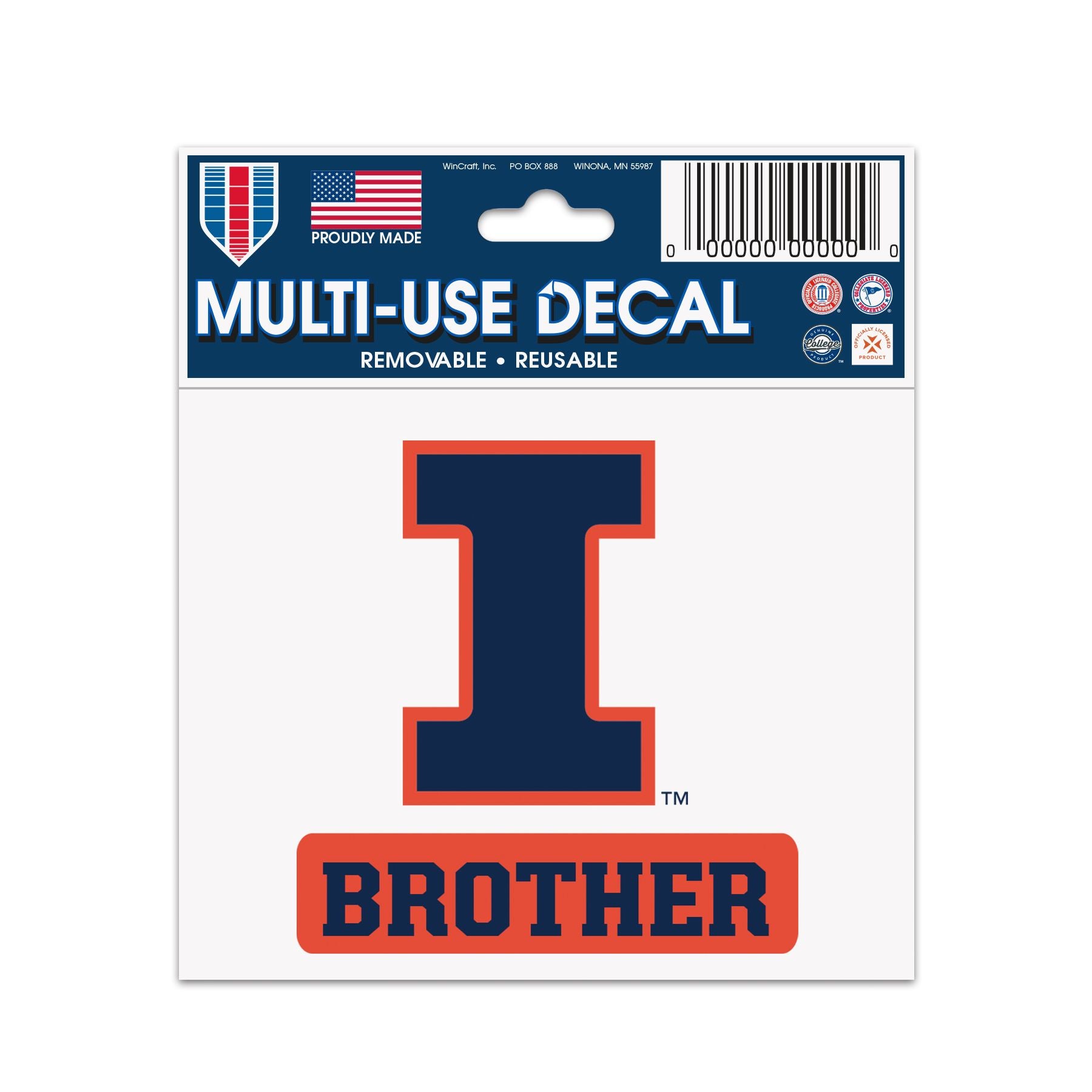 Fighting Illini Multi Use Brother Decal