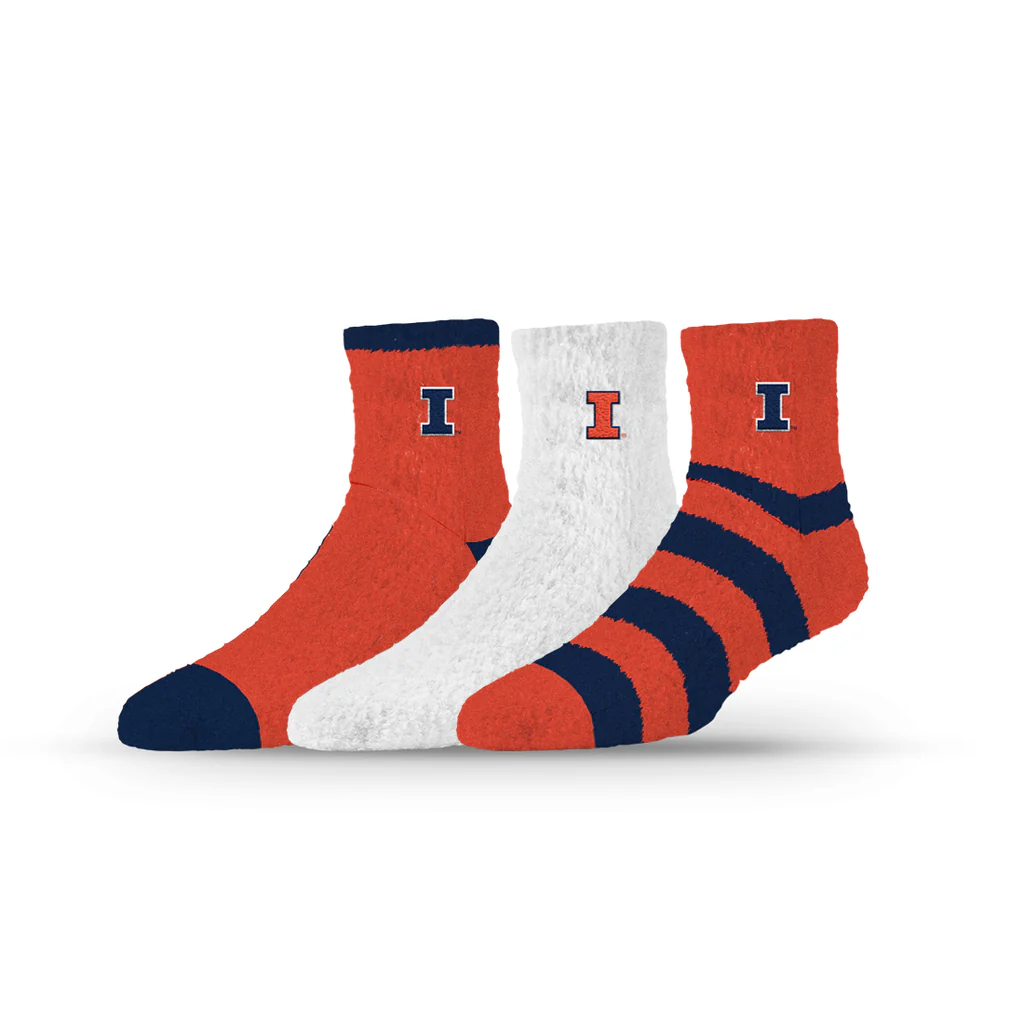 Illinois Fighting Illini 3-Pack Fuzzy Socks