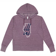 Illinois Hoodie Women's State Shape ILL-INI