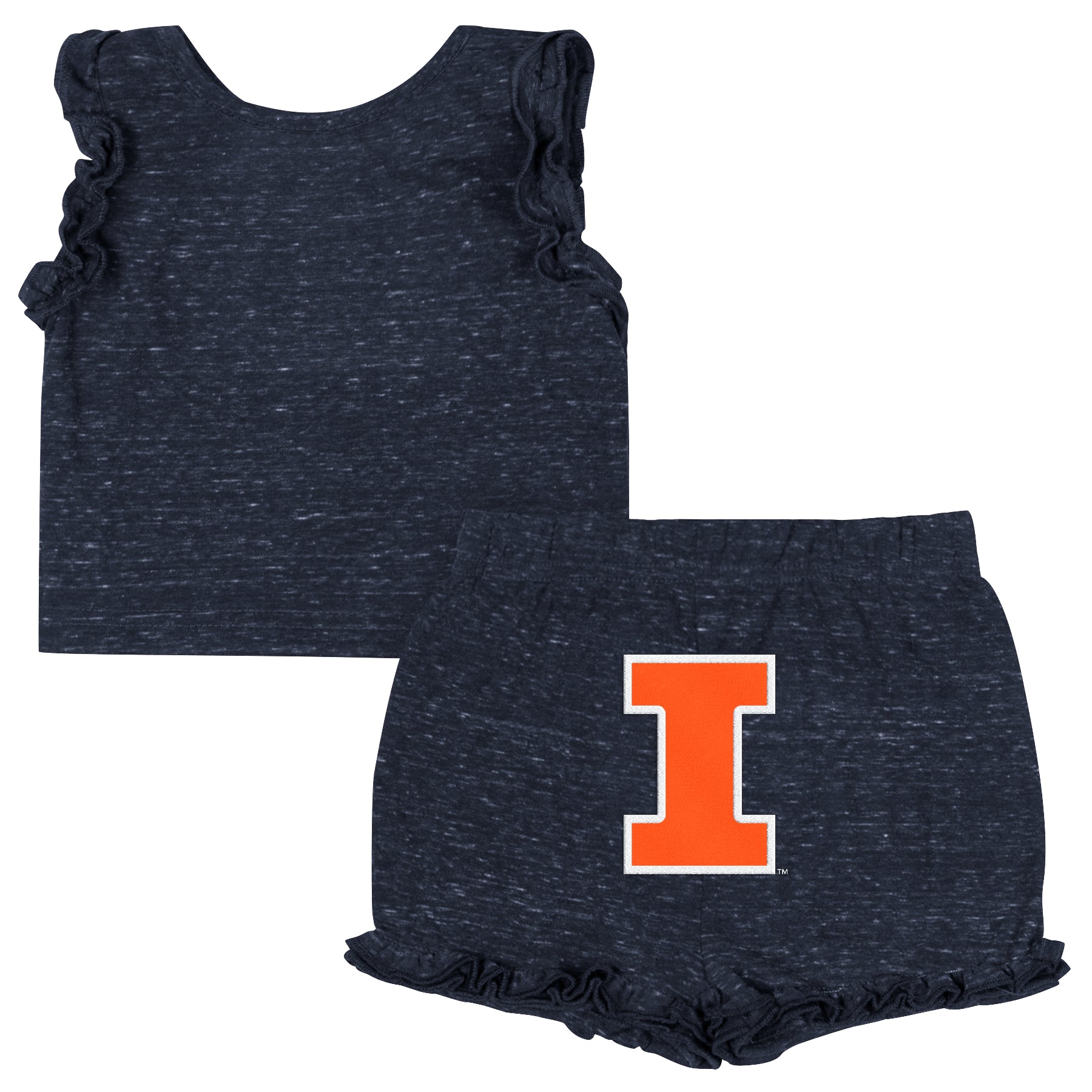 Illinois Baby Outfit Girls Navy Tank/Shorts