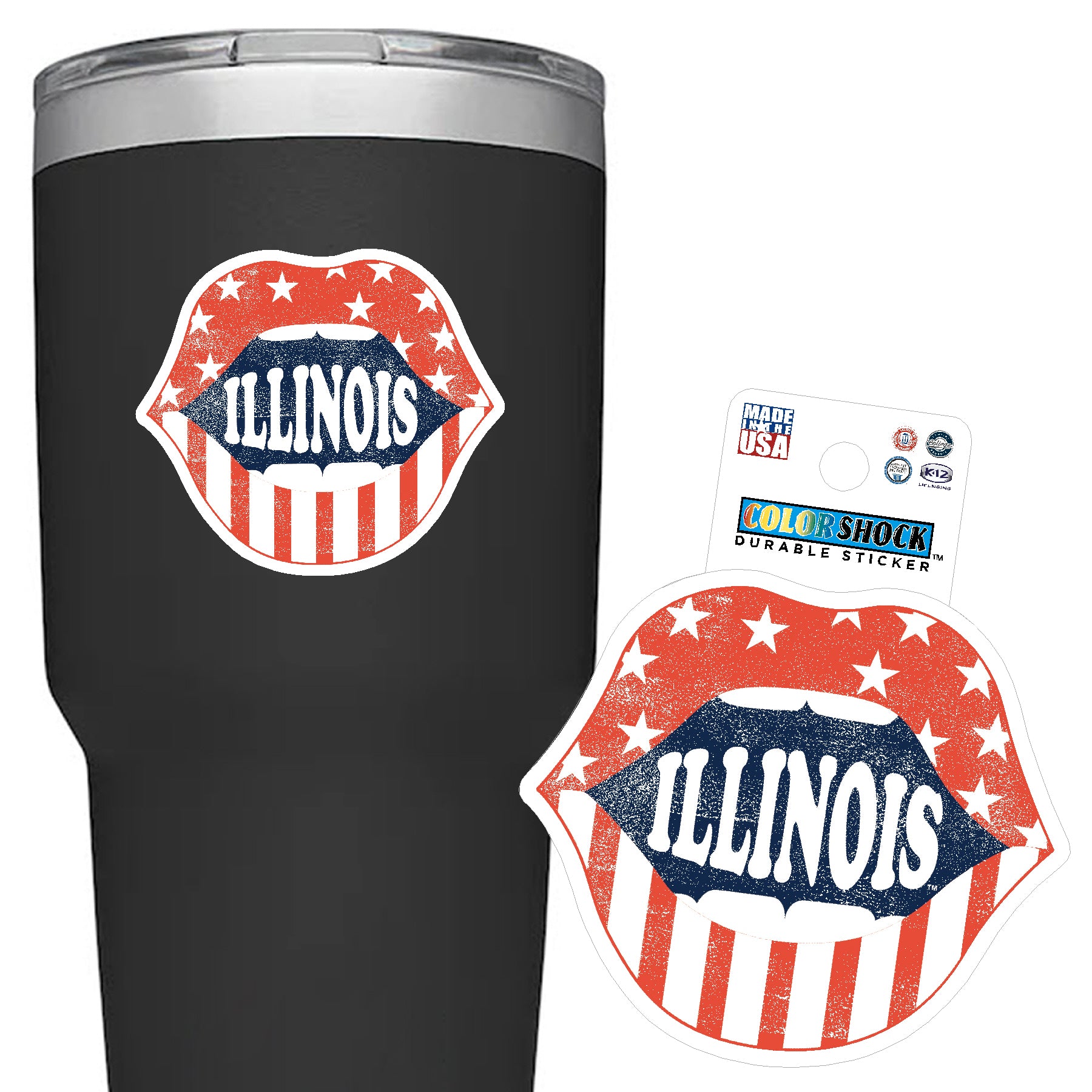 Illinois Fighting Illini Vintage Rock N Roll Sticker
