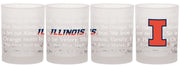 Illinois Fighting Illini Frosted Rocks Glass