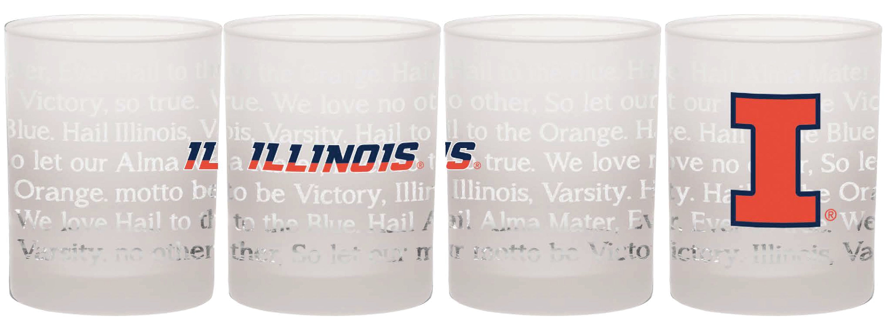 Illinois Fighting Illini Frosted Rocks Glass