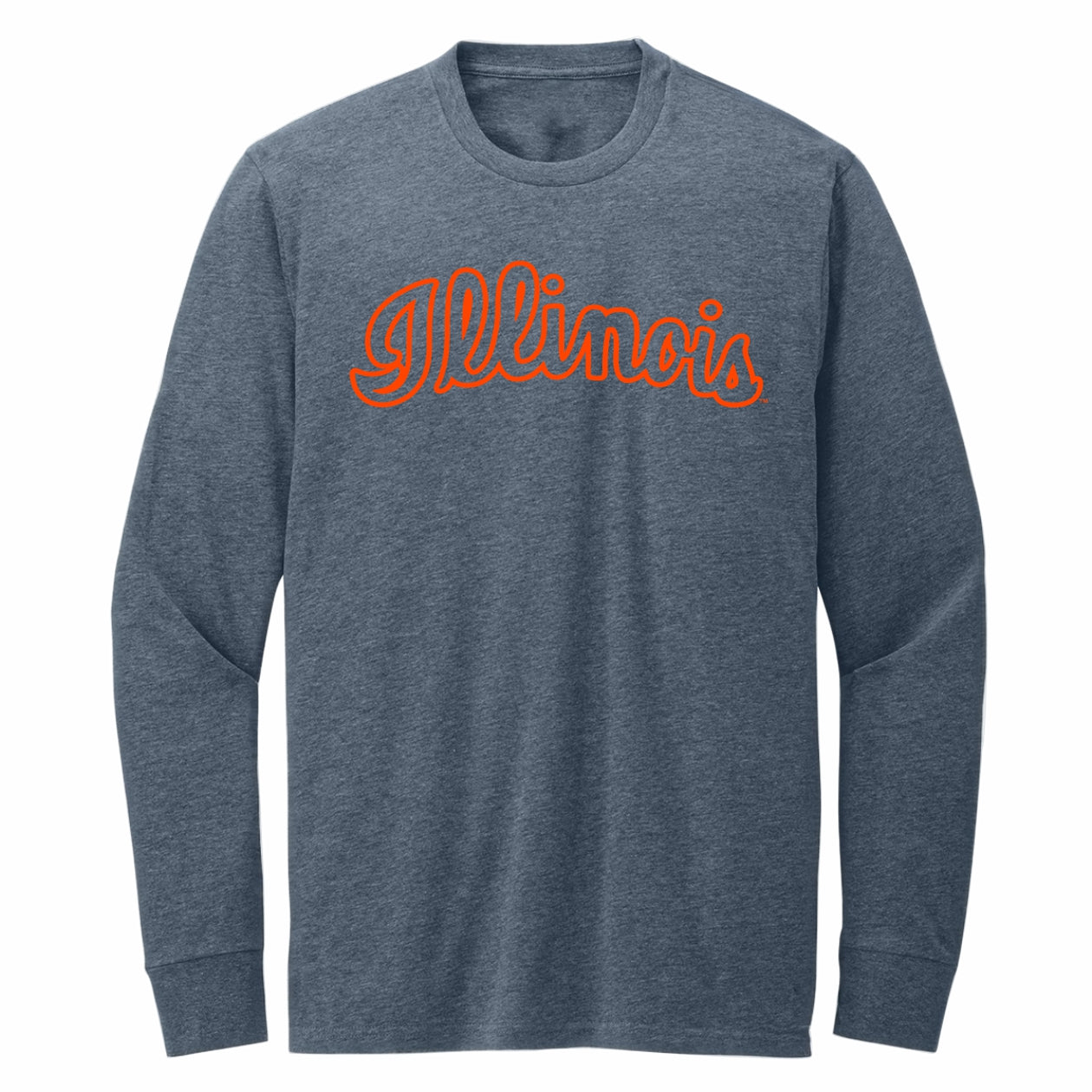 Illinois Shirt Navy Long-Sleeve Puff Script