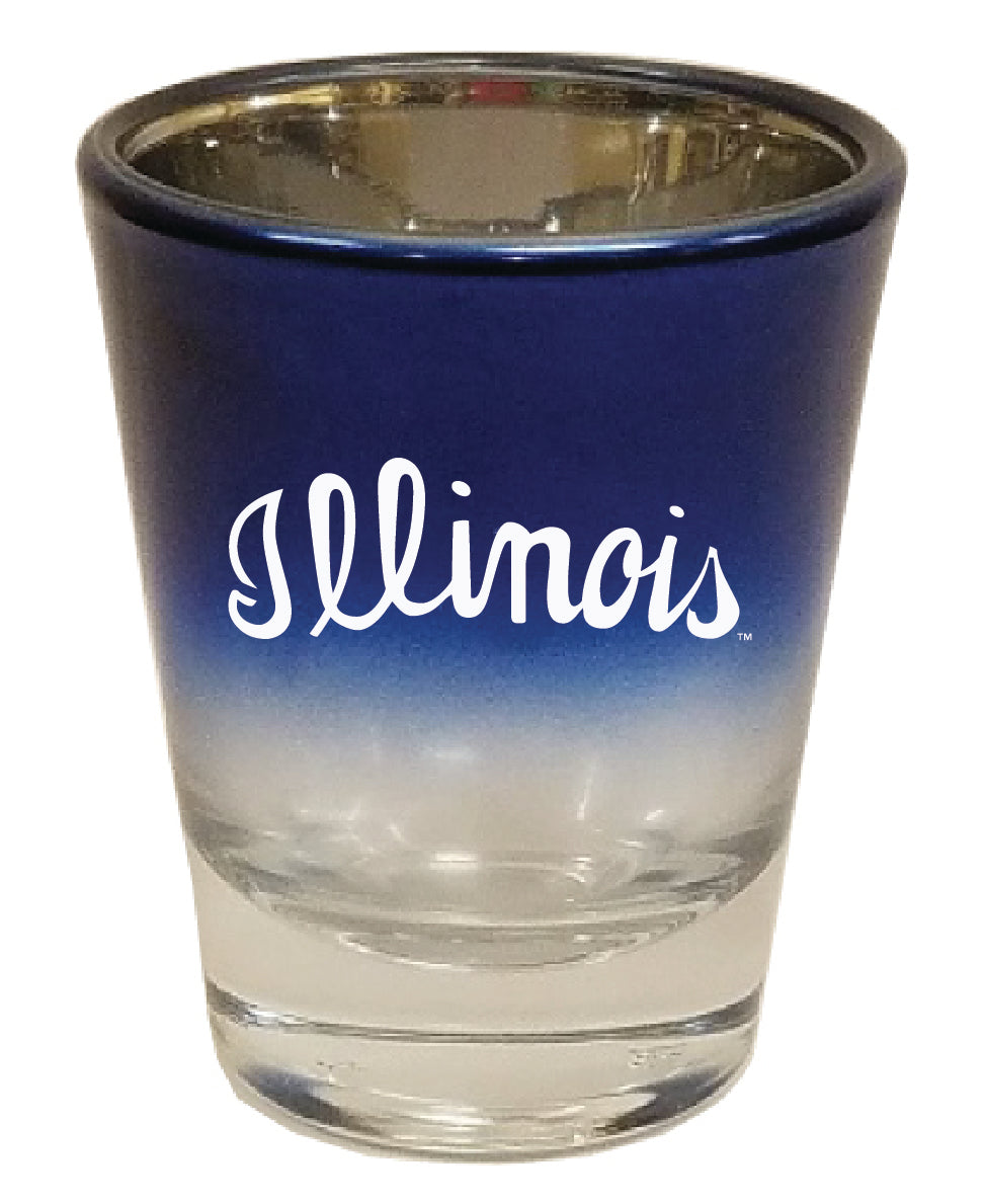 Illinois Fighting Illini 1.5oz Navy Chrome Shot Glass