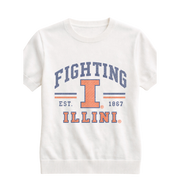 Illinois Fighting Illini Women's Arch Block I Short Sleeve Sweater