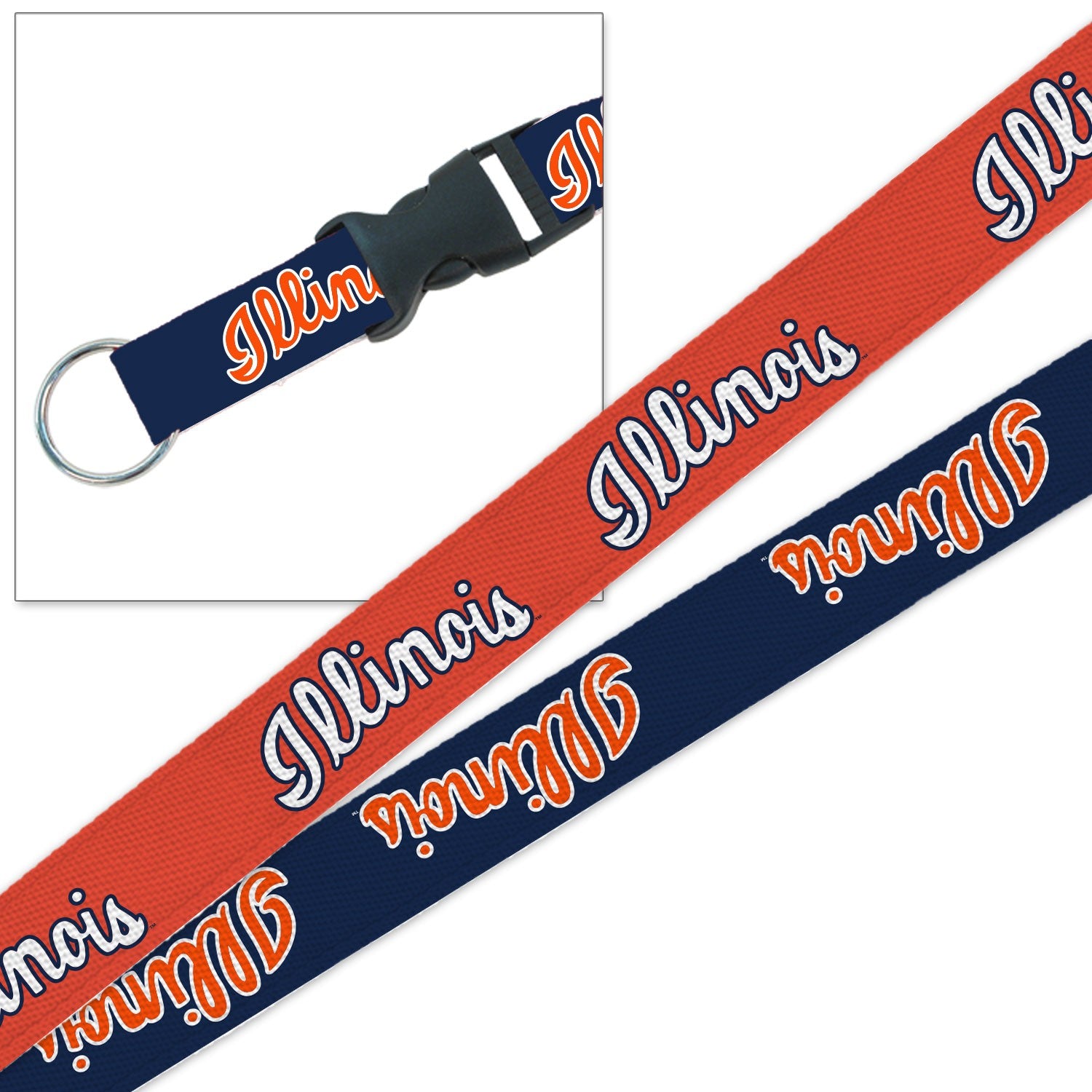 Illinois Reversible Script Lanyard