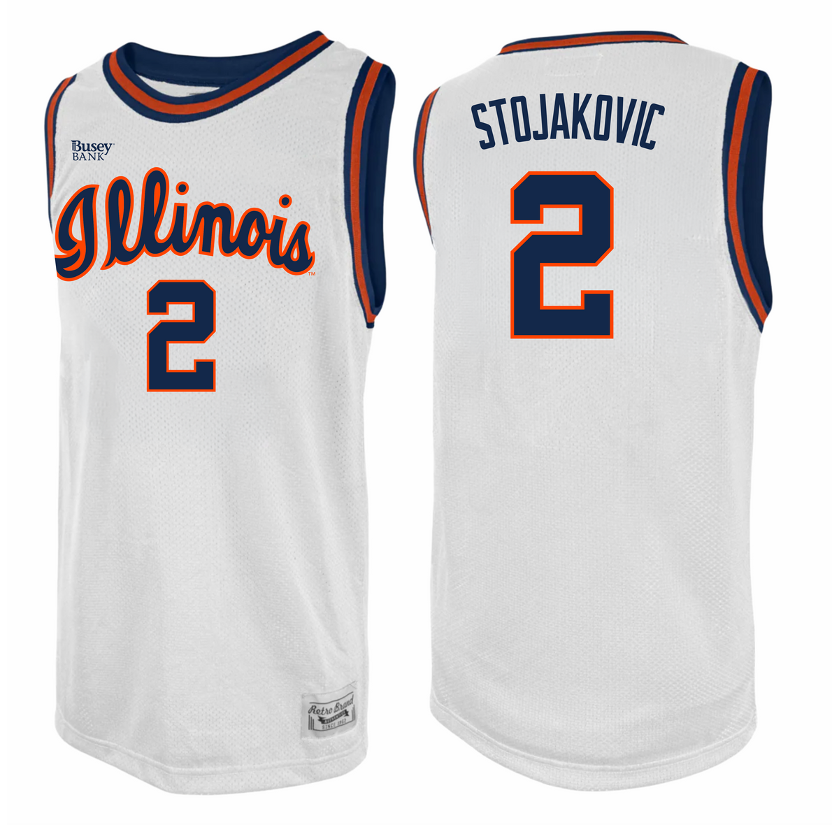 Illinois Fighting Illini Men's Retro Brand Basketball Jersey Stojakovic #2