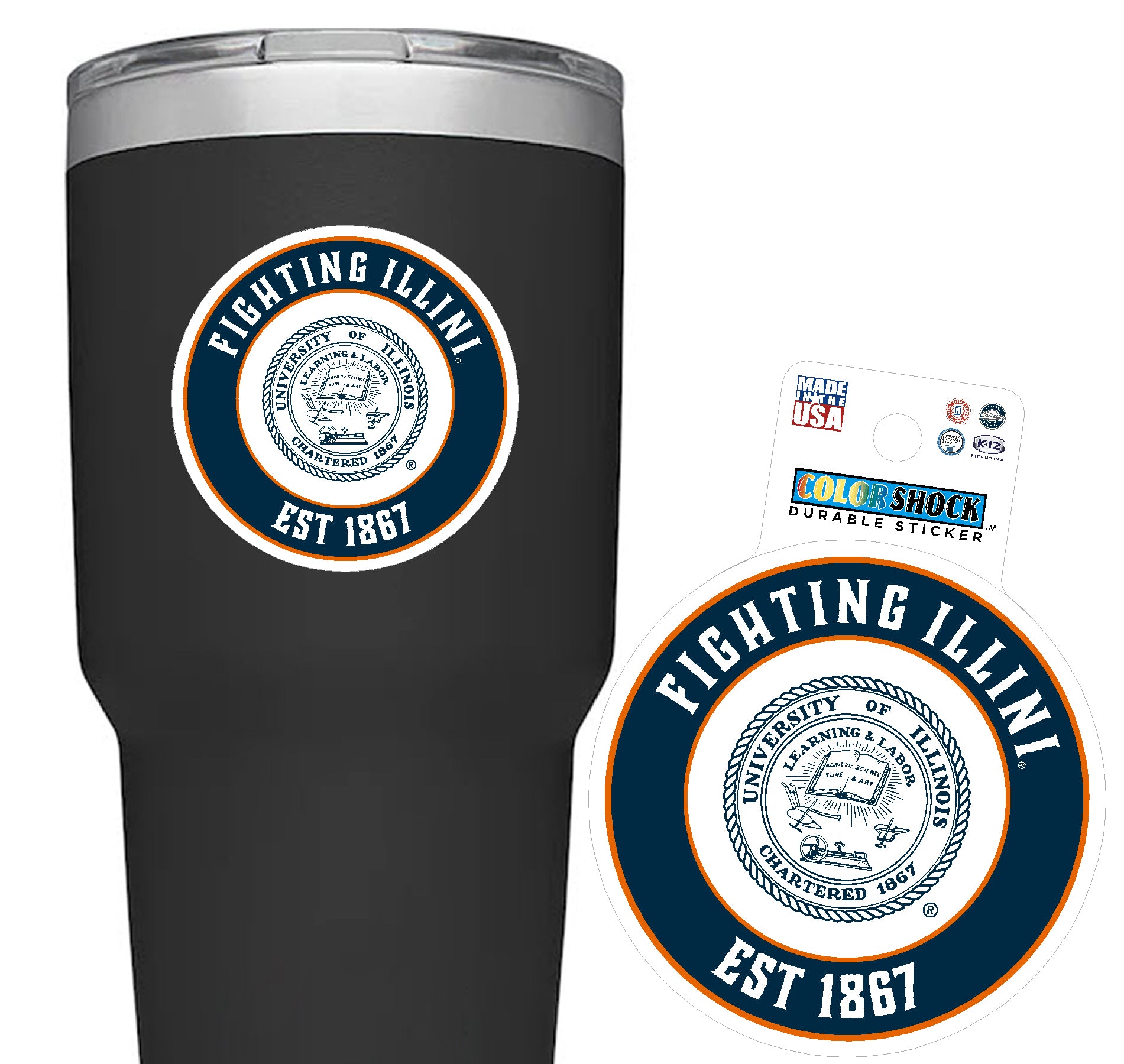 Fighting Illini Collegiate Seal Decal