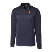 Illinois Fighting Illini Cutter & Buck Traverse Stripe Stretch Quarter-Zip Pullover