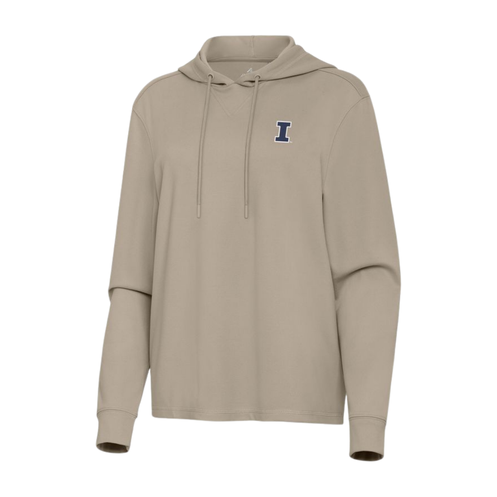 Fighting Illini Women's Sueded Taupe Block I Pullover