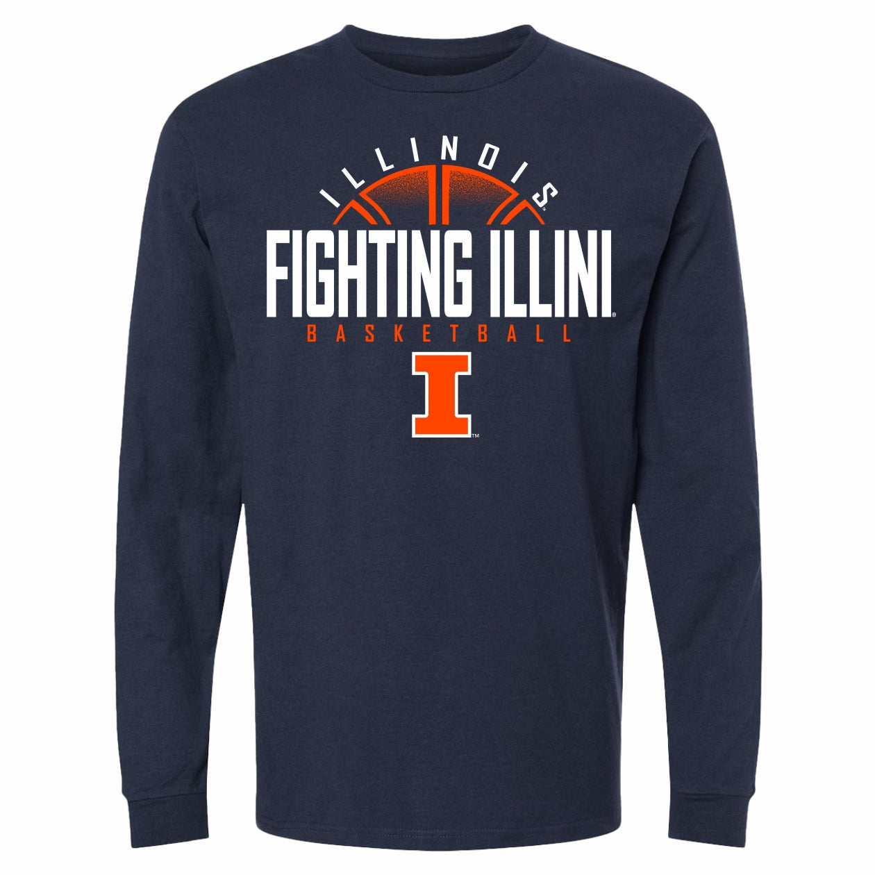 Illinois Men's Basketball Navy Long-Sleeve Tee