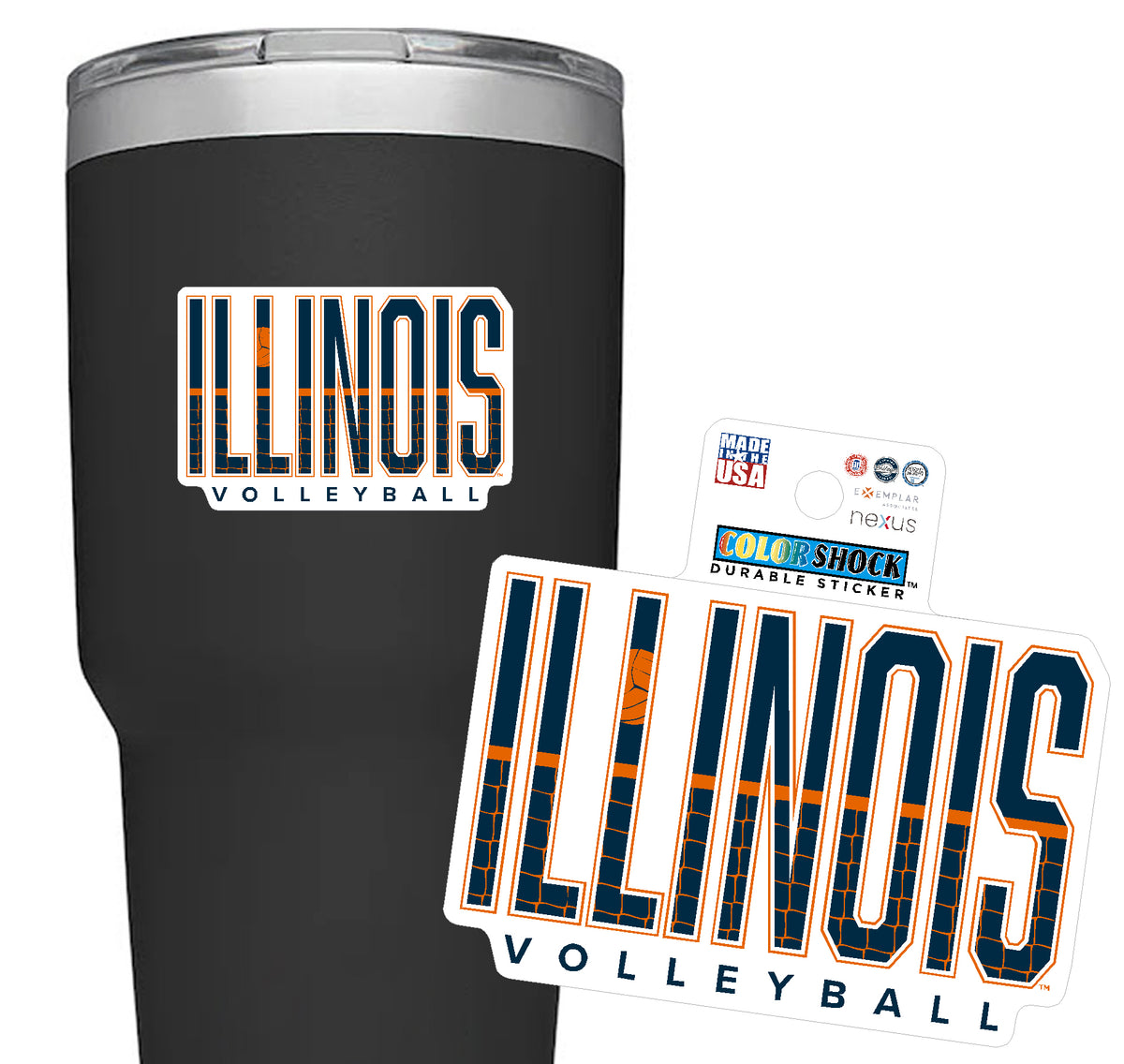 Fighting Illini Volleyball Net Decal