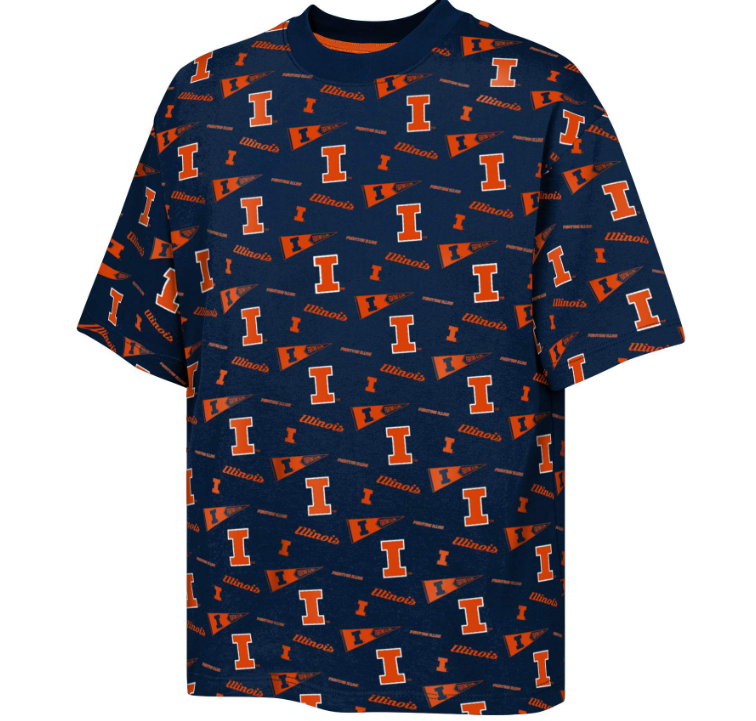 Fighting Illini Navy Youth Scramble Logo Short Sleeve Tee