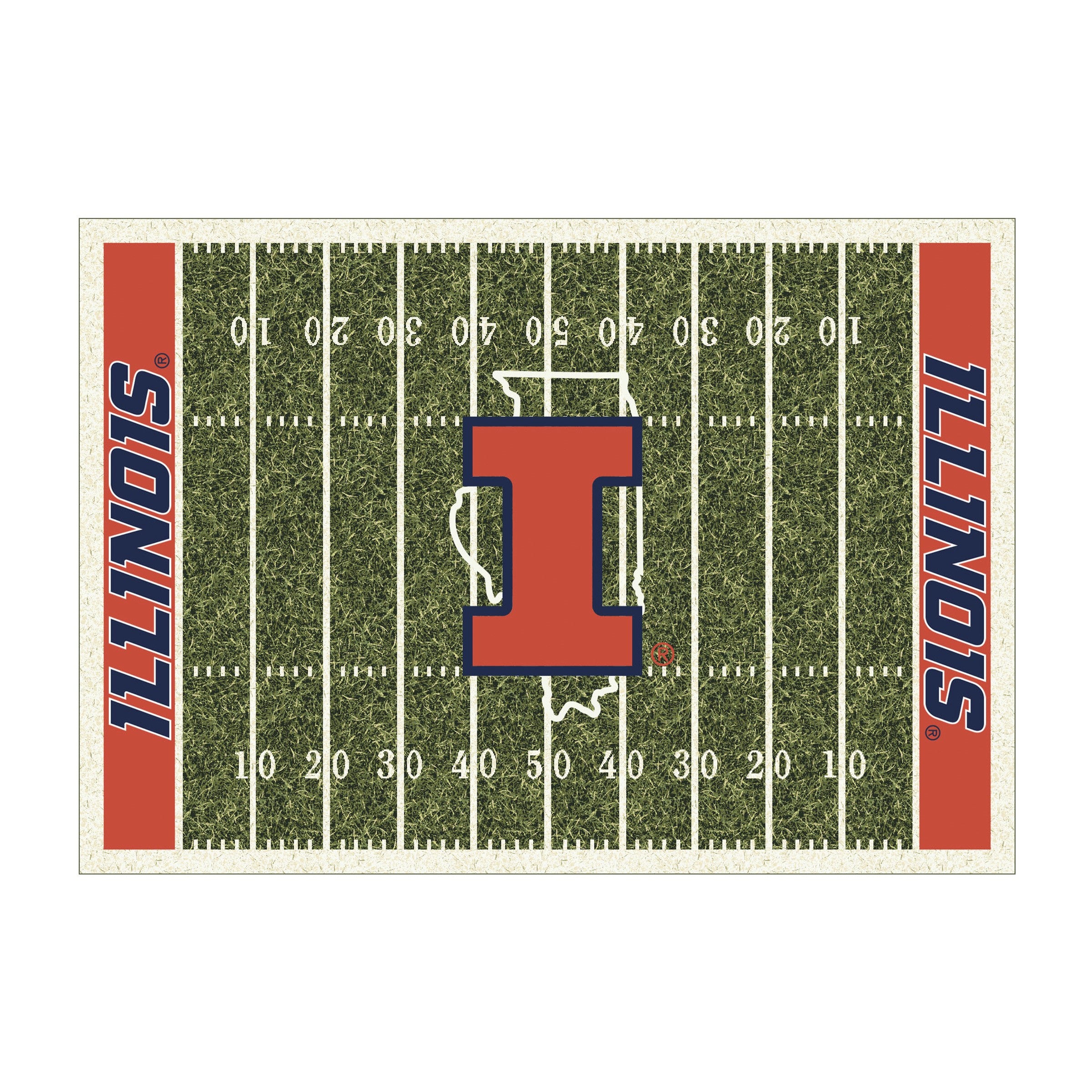 University of Illinois 6x8 Homefield Rug