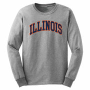 Illinois Fighting Illini Gray 2-Color Arch Long-Sleeve T-Shirt