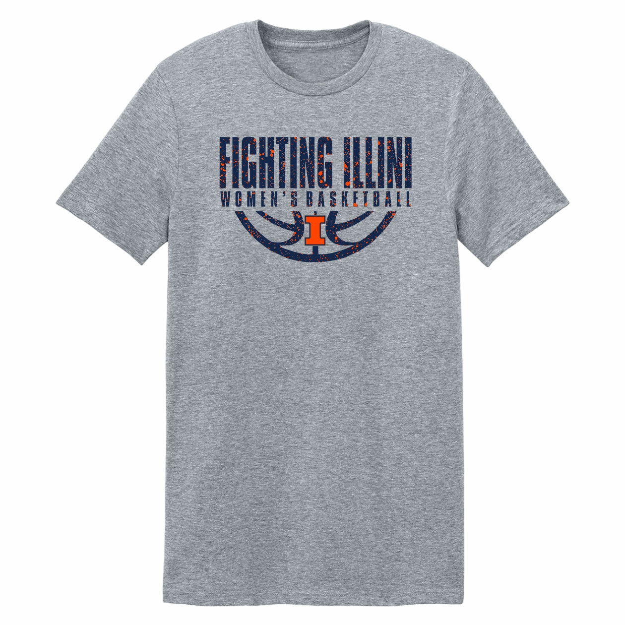 Illinois Women's Basketball T-Shirt Grey Splatter