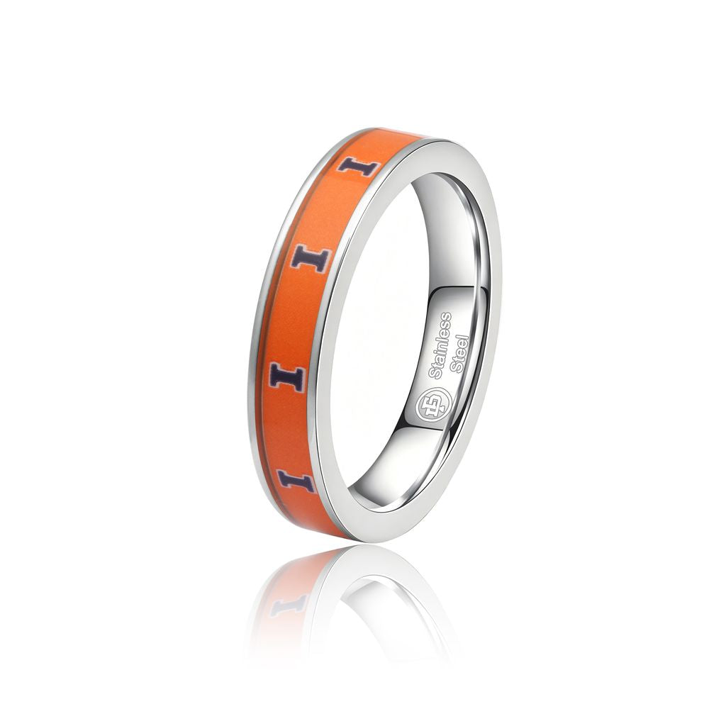 Illinois Fighting Illini Stainless Steel Ring