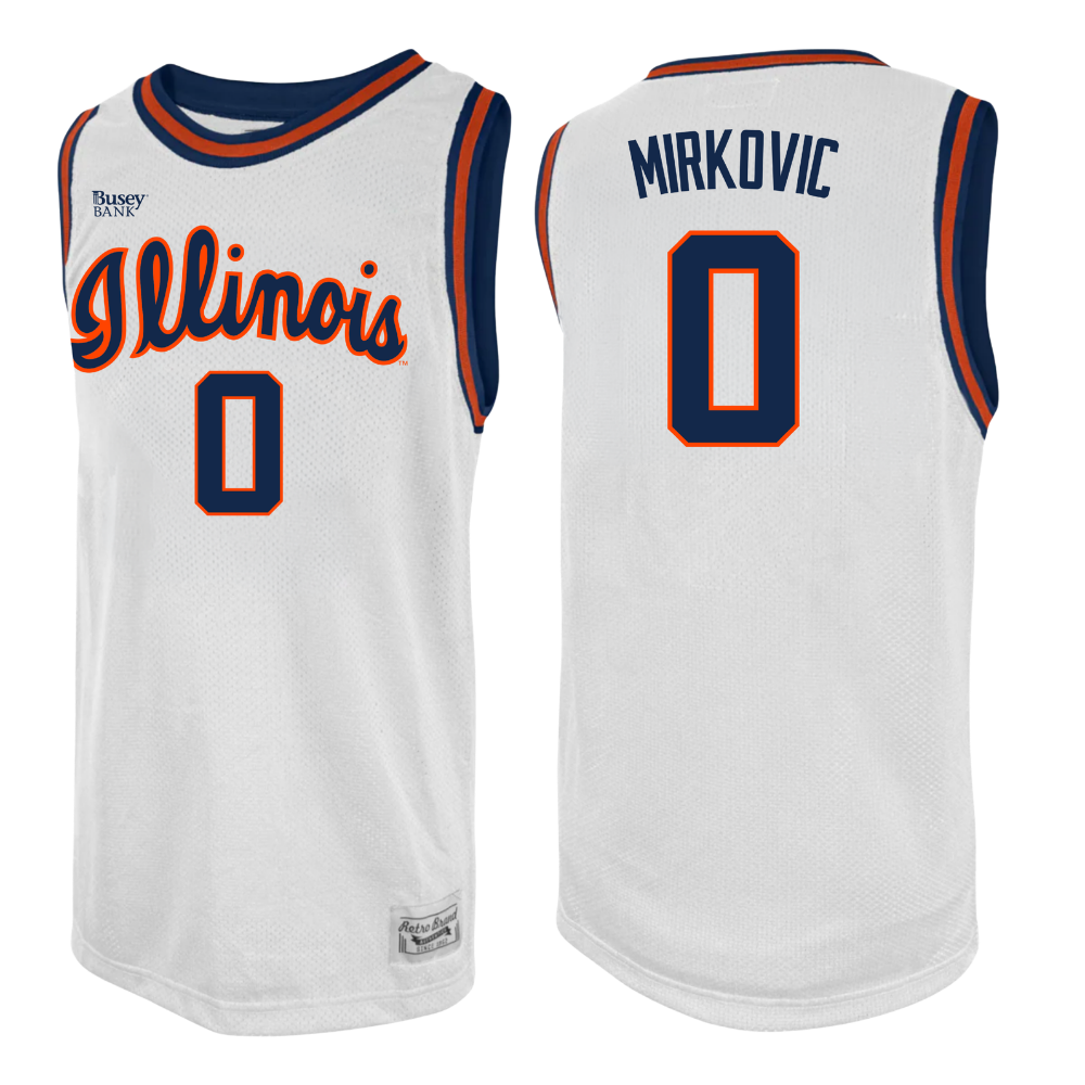 Illinois Fighting Illini Men's Retro Brand Basketball Jersey David Mirkovic #0