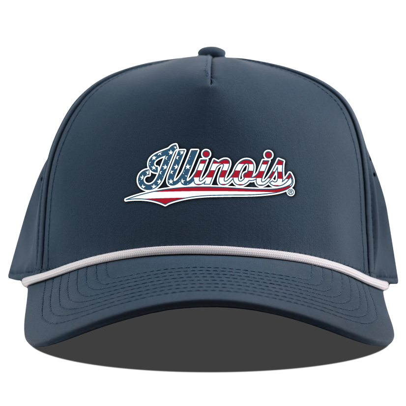 Illinois Branded Bills Stars & Stripes Script Rope Hat