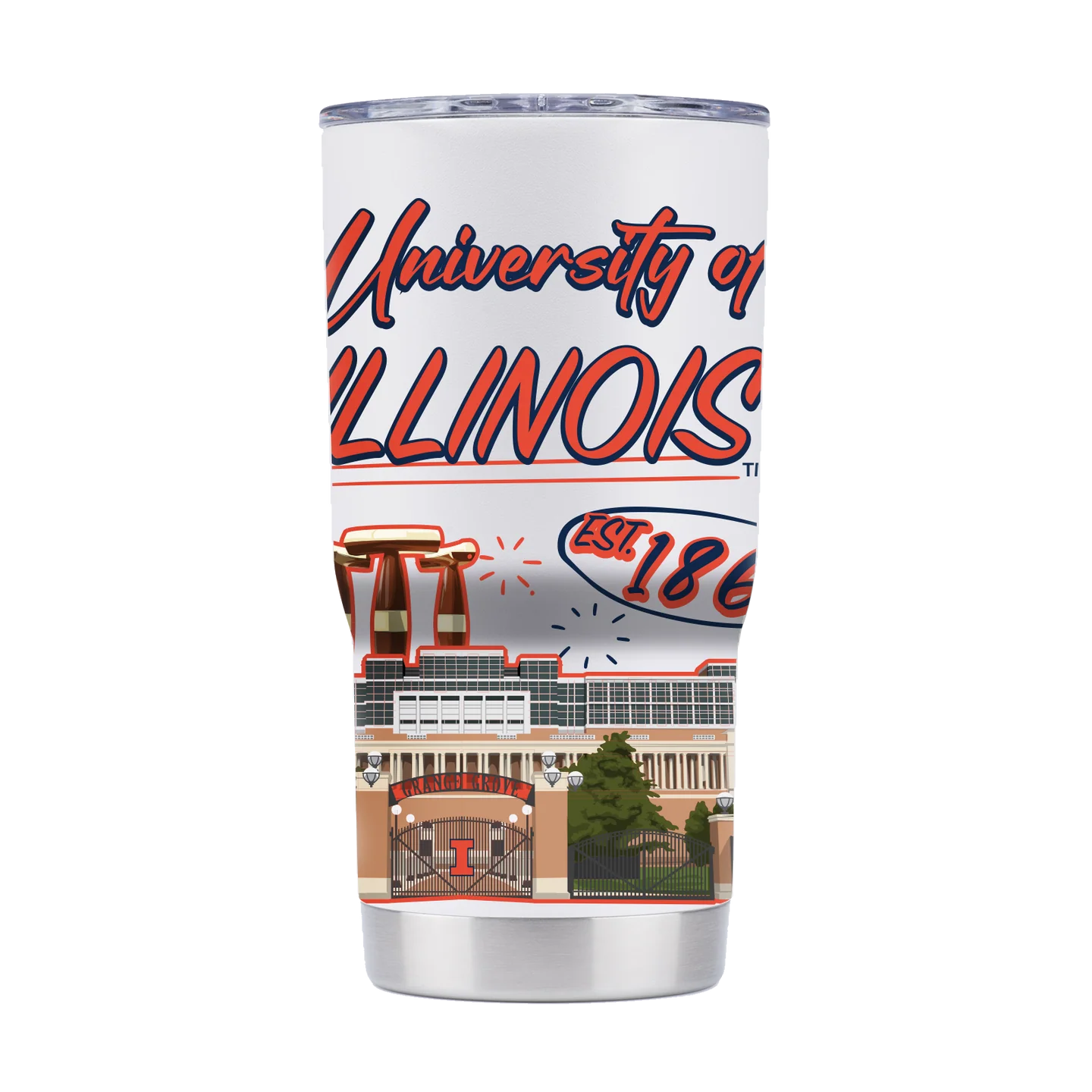 Illinois Campus Icons 20oz Tumbler