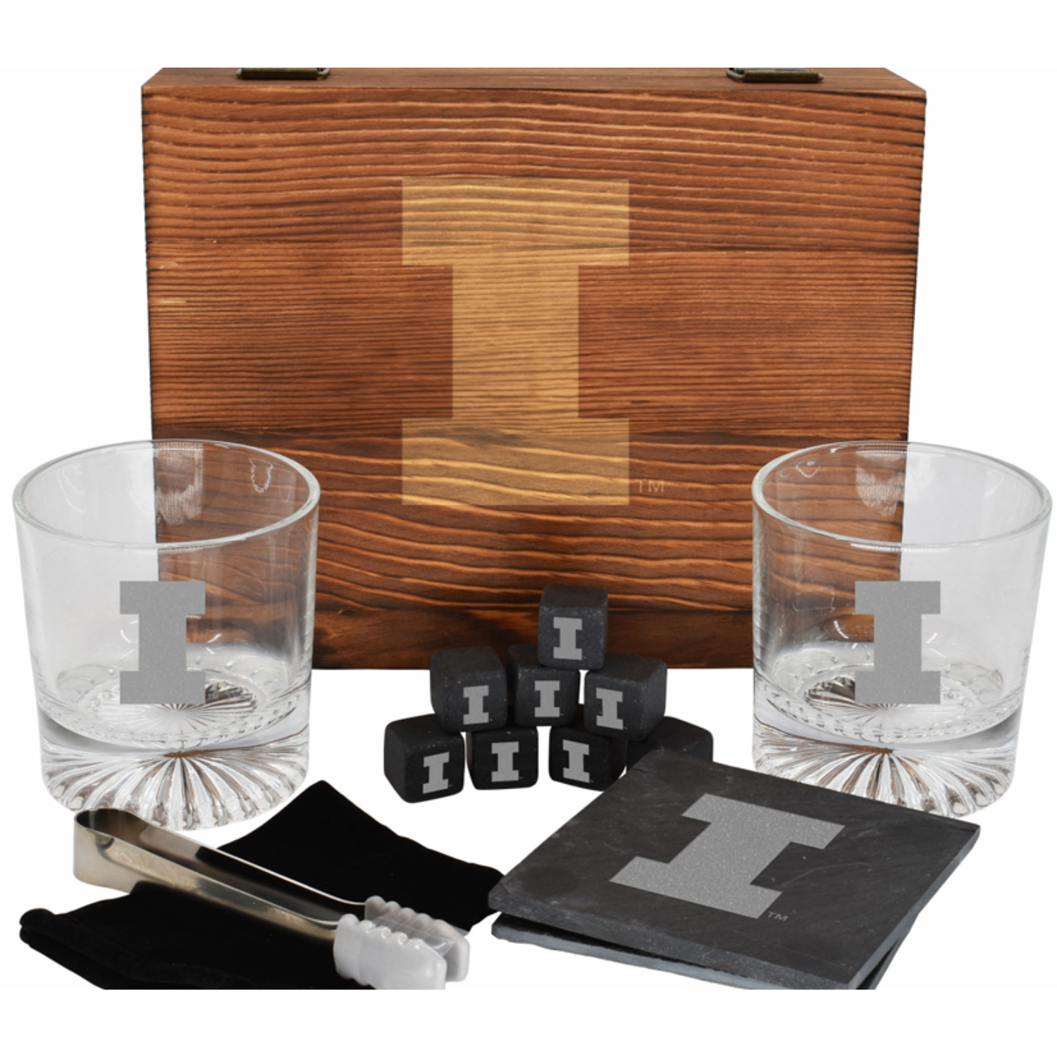 Illinois Rocks Glass Ice Cube Set