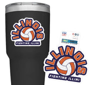 Fighting Illini Distressed Arch Volleyball Decal