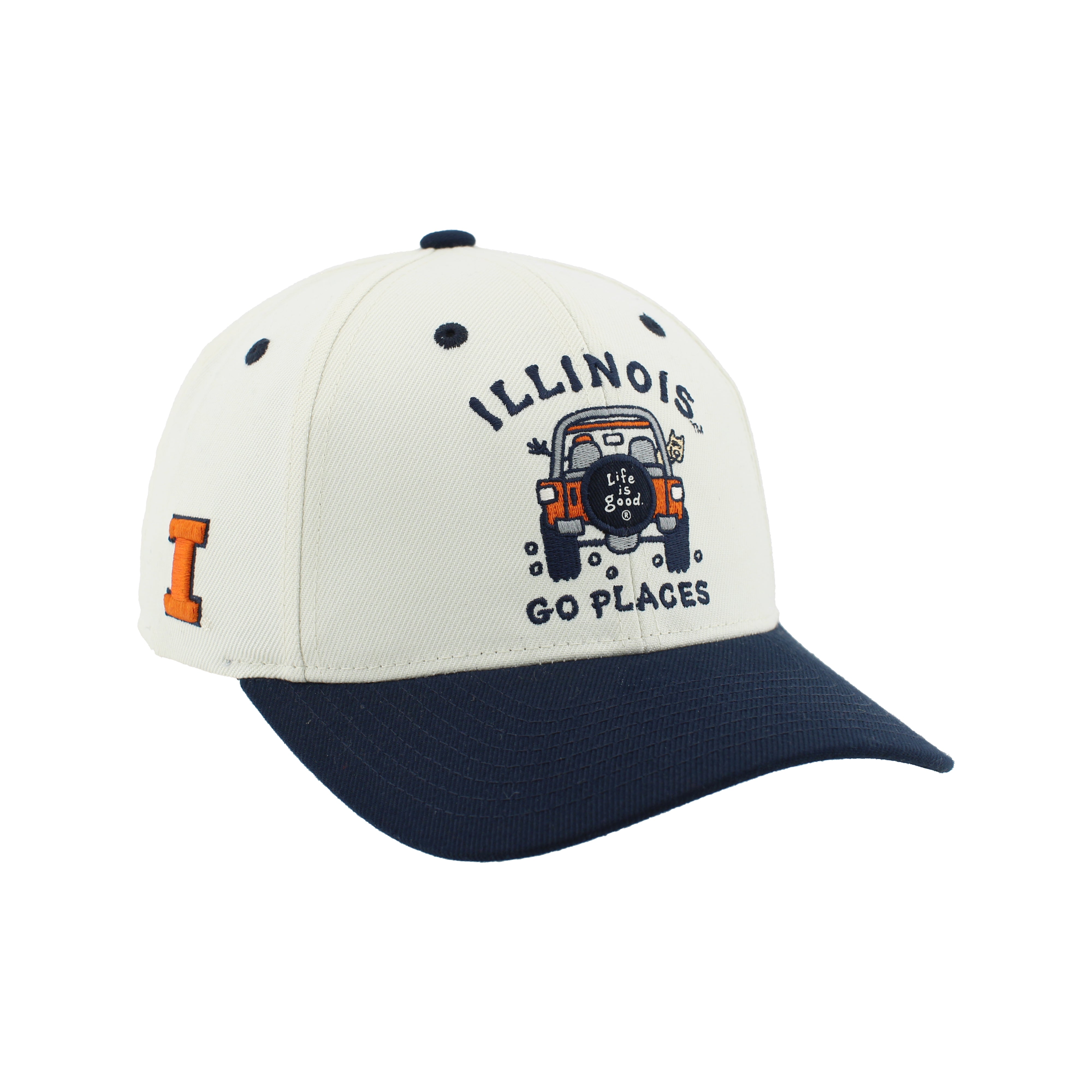 Illinois Hat White/Navy Life is Good