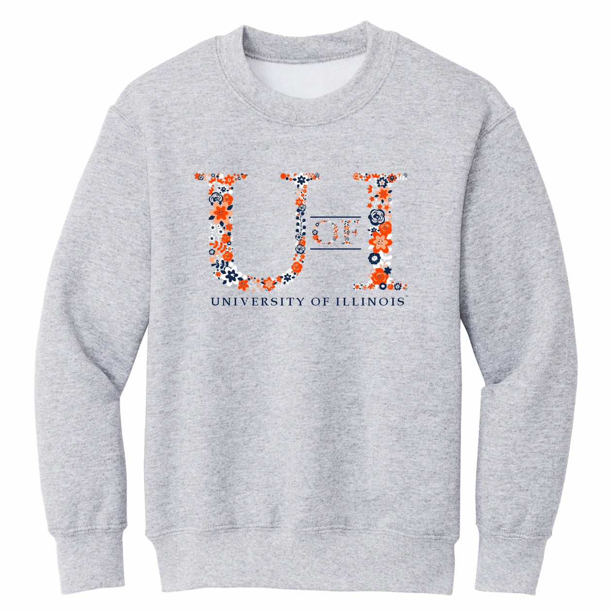 Illinois Kids Sweatshirt Grey U of I Floral
