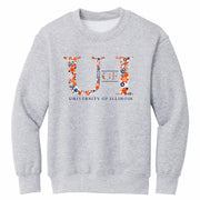 Illinois Kids Sweatshirt Grey U of I Floral