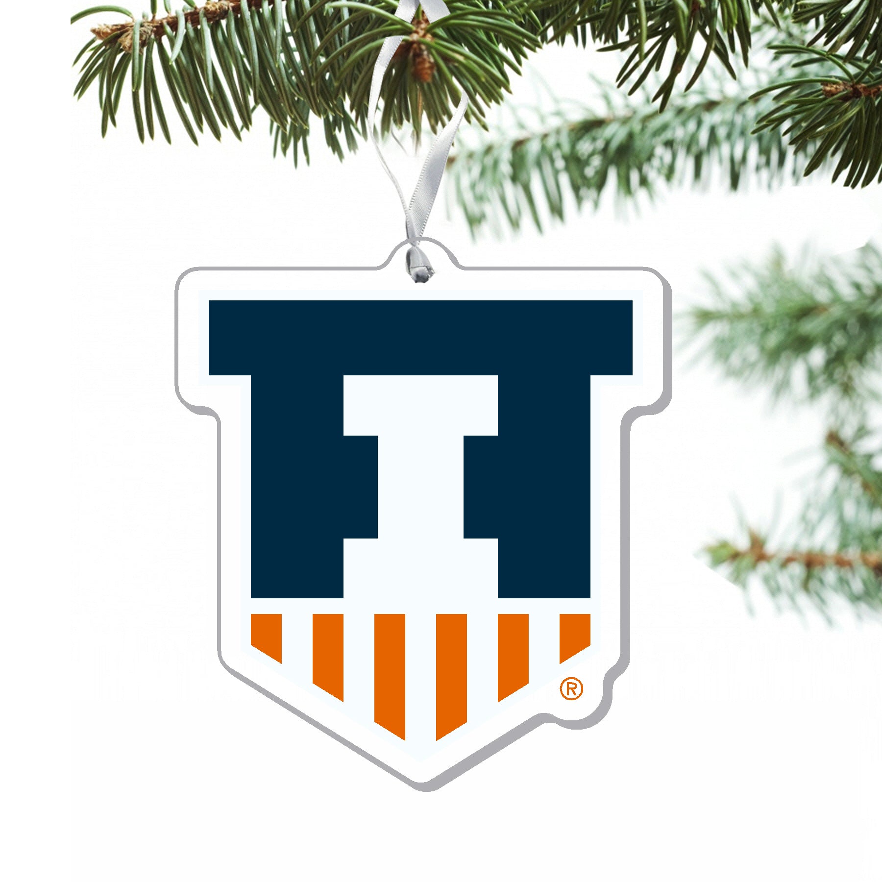 ILLINOIS FIGHTING ILLINI SHIELD ACRYLIC ORNAMENT