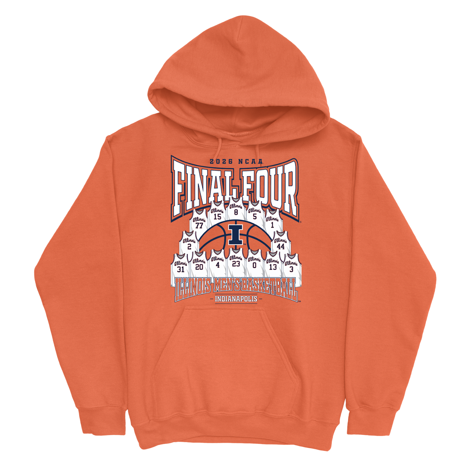 Illinois Basketball 2026 Final Four Jersey Roster Hoodie