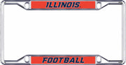 Illinois Fighting Illini Silver Football License Plate Frame
