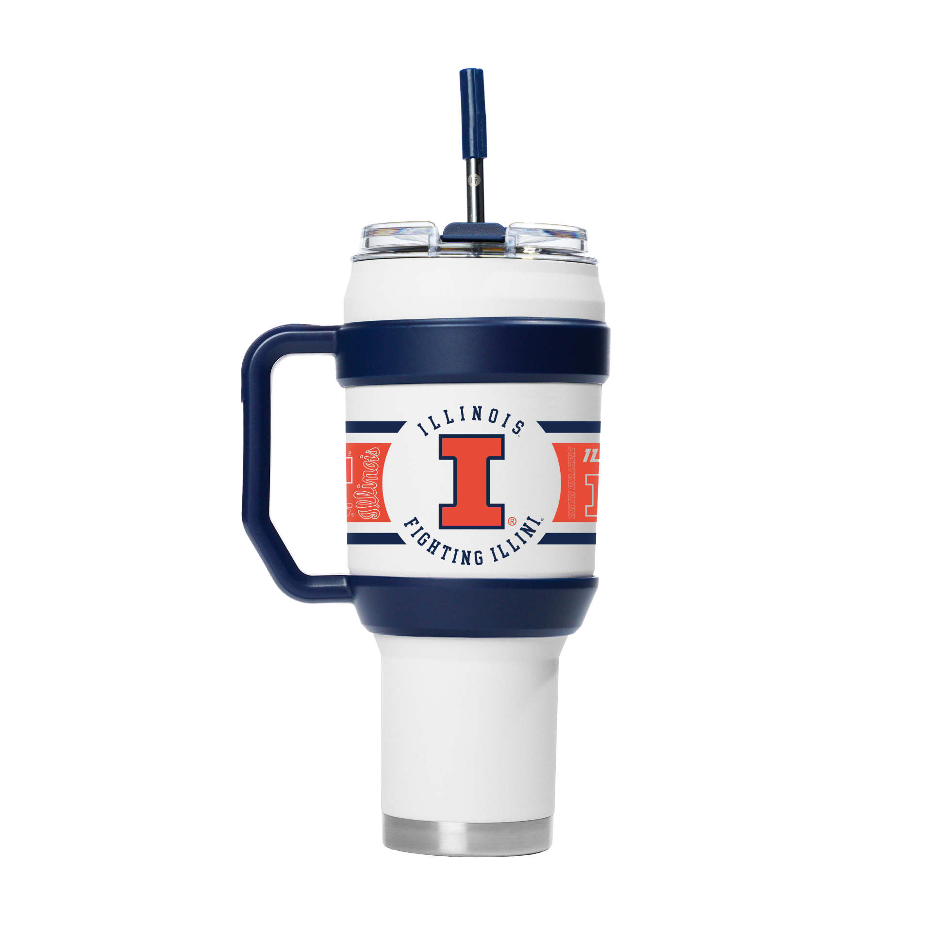 Illinois Tumbler 40oz White Wrapped Handle
