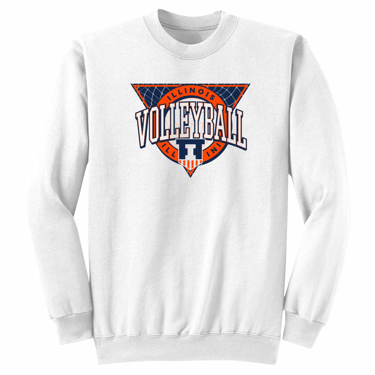 Illinois Volleyball Sweatshirt White Triangle Logo