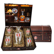 Illinois Royal 3D Decanter Chest Set with 4 Rocks Glasses