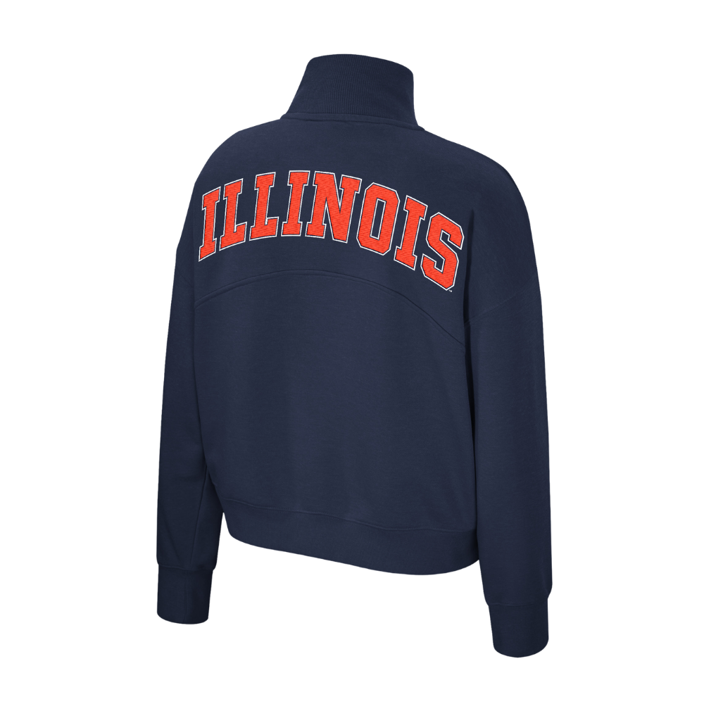 Fighting Illini Women's Navy Block I Applique Quarter Zip