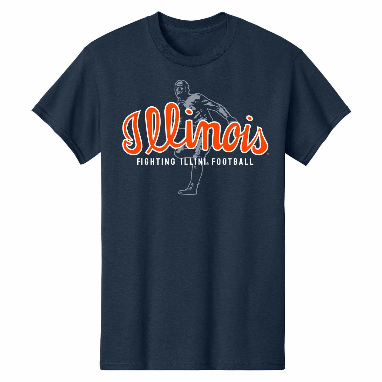 Illinois Football T-Shirt Navy Script Grange Tee