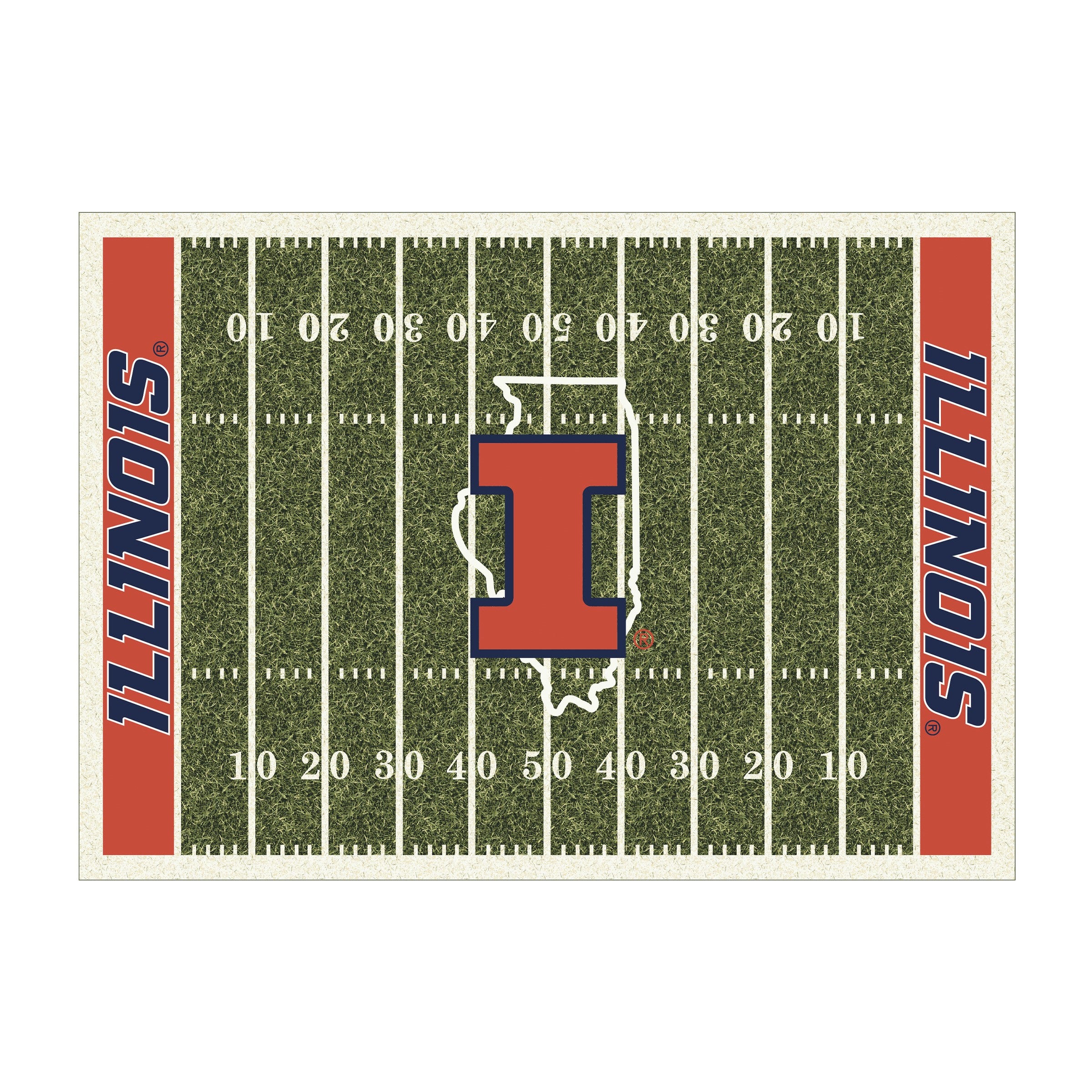 University of Illinois 8x11 Homefield Rug