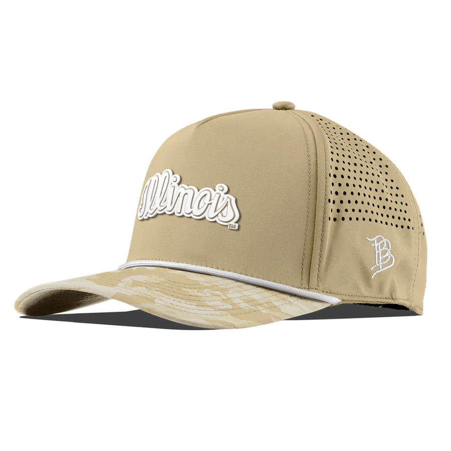 Illinois Hat Tan/Camo Script