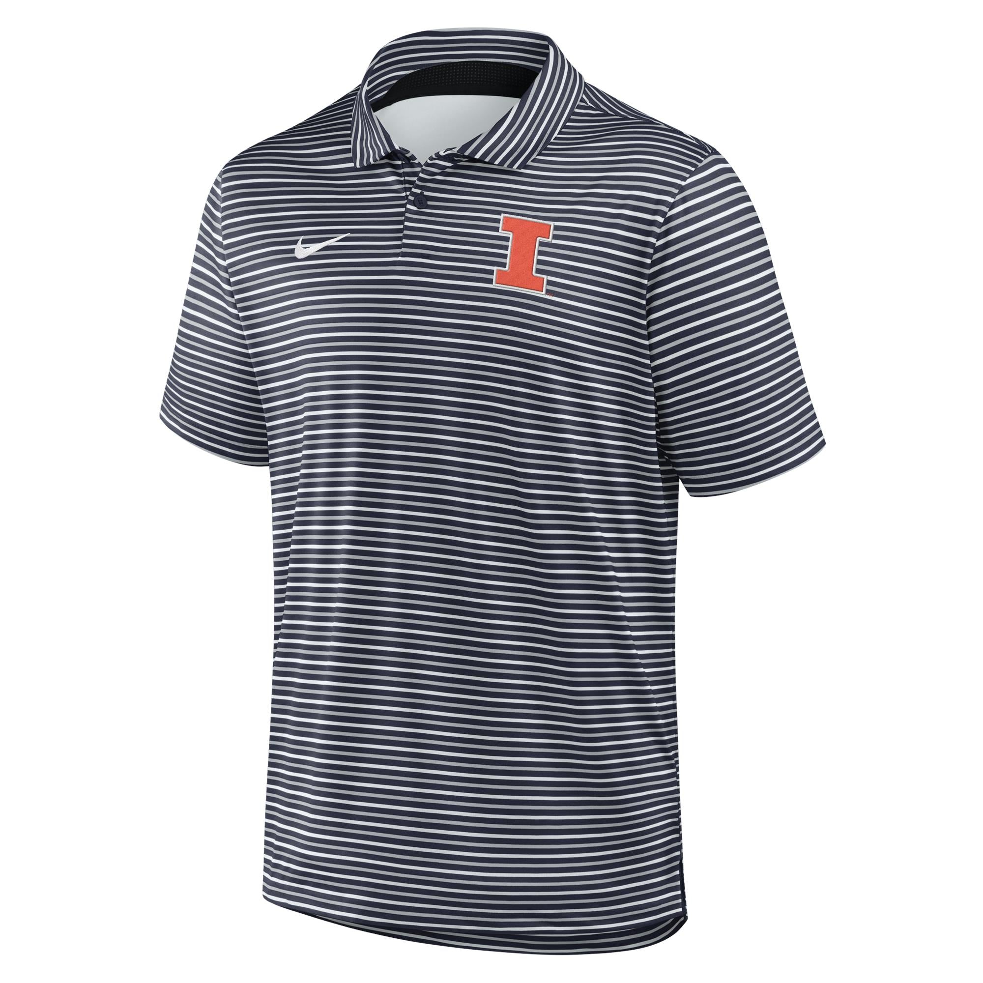 Illinois Polo Men's Navy Striped Nike Block I