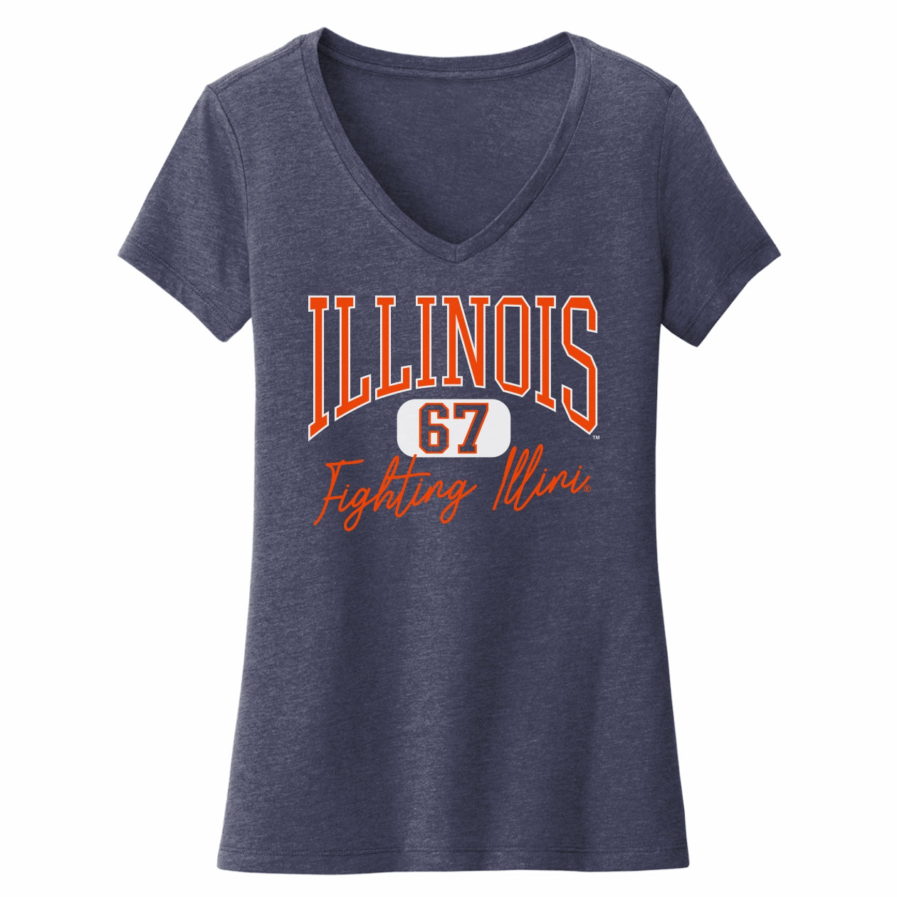 Illinois Fighting Illini T-Shirt Women's Navy Script